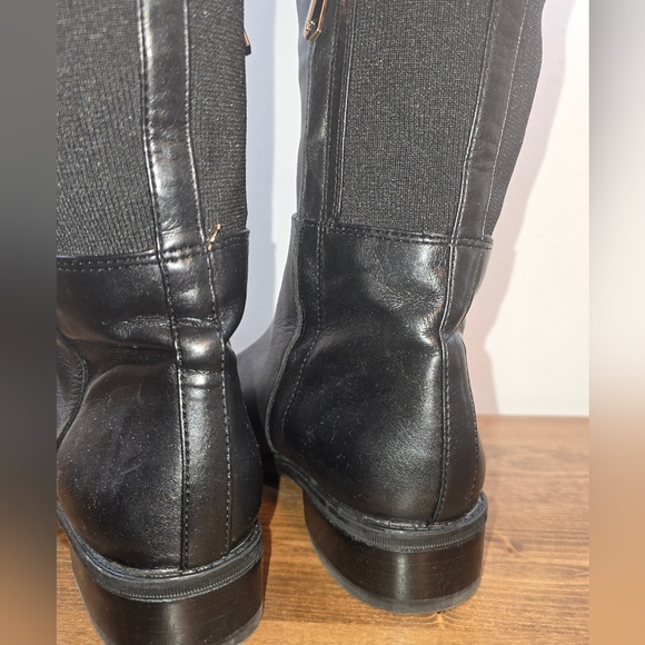 ๐คฉHost Pickโค๏ธSam Edelman Pam Over The Knee Black Leather Boots Women's 6.5 - Picture 8 of 12
